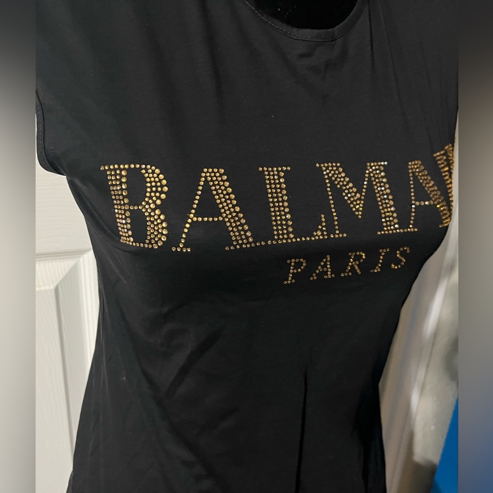 Black Cotton Logo T-Shirt size 36  size S - Picture 2 of 15